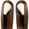 Long Straight Hair Wig Lace Medium Dark Brown Wig