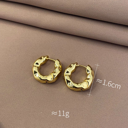 Texture Texture Ear Ring Simple Ins Cold Style High-grade Earrings