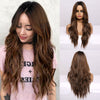 Gray-brown Long Curly Gradient Rose Hair Net Chemical Fiber Wig Headgear