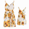 Parent-child Wear Leisure Vacation Waist Trimming Loose Printing Mid-length Dress