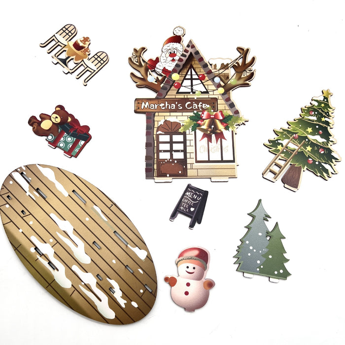 Creative Christmas Painted Wooden Assembled Ornaments