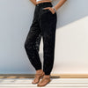 Women's High Waist Casual Texture Ankle Banded Pants