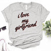 I Love My Girlfriend T-shirt Female Comic