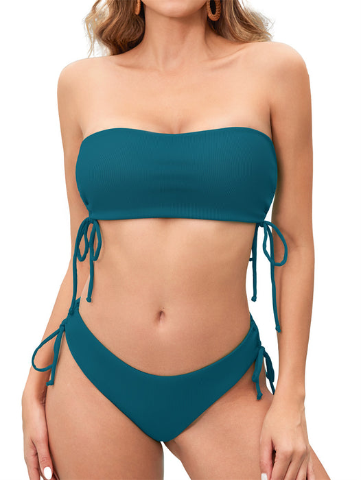 Women's Fashion Simple Solid Color Bikini Set