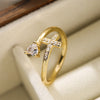 Simple Zircon Geometric Open Ring Female Design Sense Niche Ring