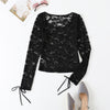 Women's Slim-fit Hot Girl See-through Lace Stitching Coat Shirt