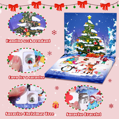 Christmas Countdown Calendar Jewelry Gift Set