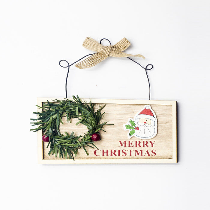 New Wooden Square Painted Christmas Doorplate