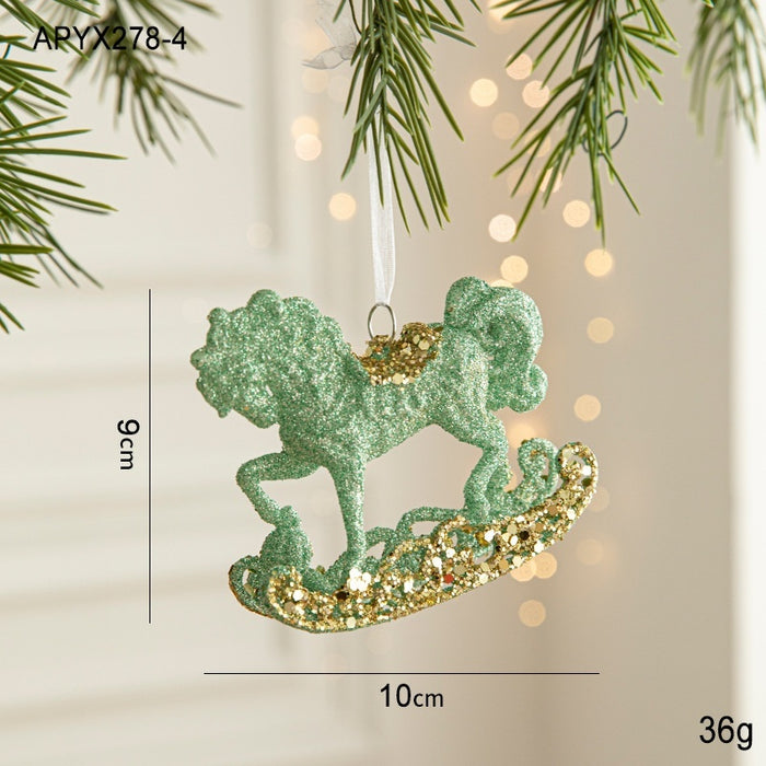 Green Butterfly Christmas Tree Plastic Pendant