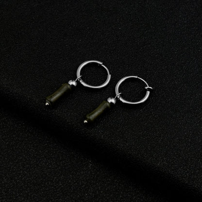 Retro Long Bamboo Pearl Earrings