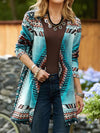 Women's Jacket Loose Printed Ethnic Style Knitted Cardigan