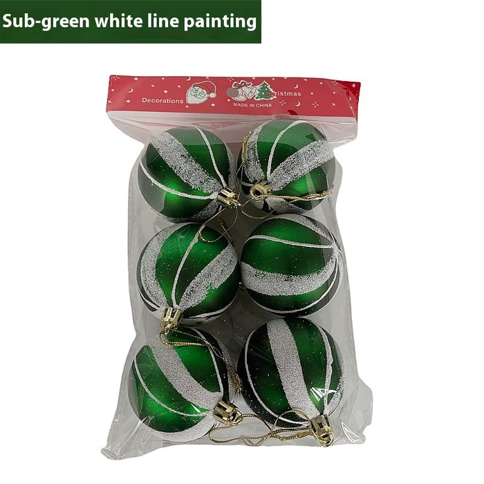 6CM Set Electroplated Painted Plastic Matte Christmas Ball